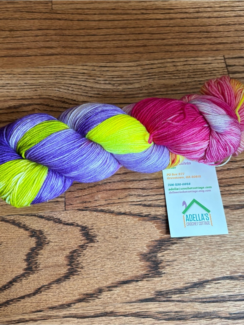 Adella’s Crochet Cottage Yarn Fingering Purple Pink Wool Blend Knit Crochet NWT